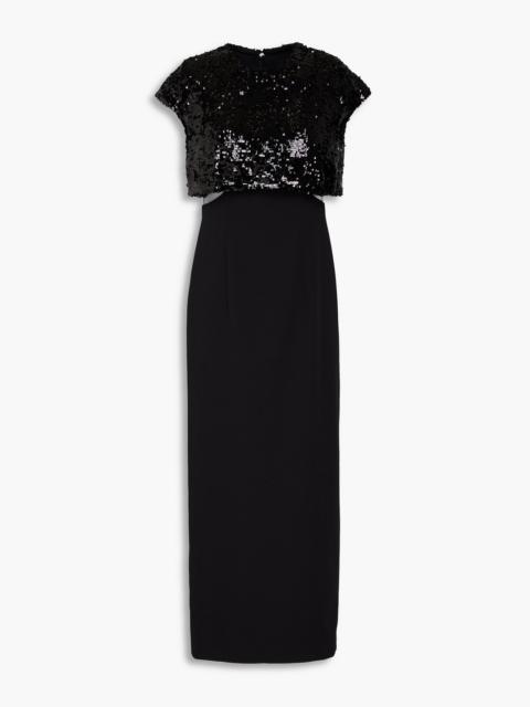 Safiyaa Dominica sequin-embellished crepe midi dress