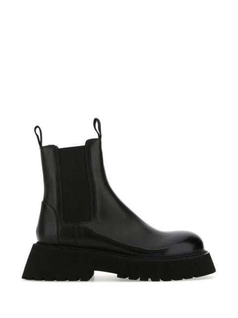 Marsell Woman Black Leather Ankle Boots