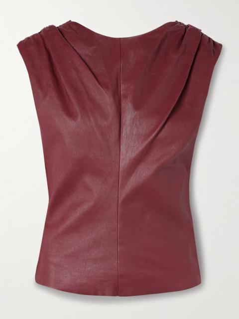 STOULS Dolores Gathered Leather Top