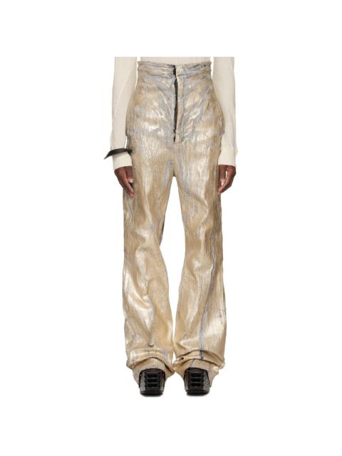 Rick Owens Gold Hollywood Bolan Megacrust Jeans