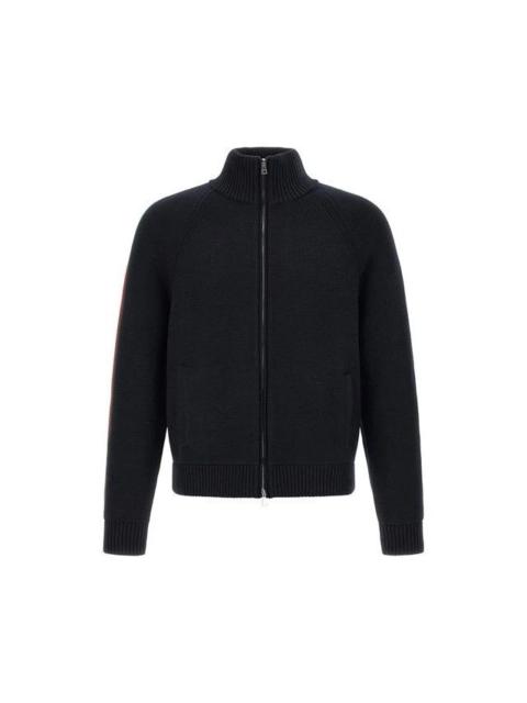 GUCCI GUCCI $2980 Dark Blue Woven Stitch Wool Zip Jacket New & Aut