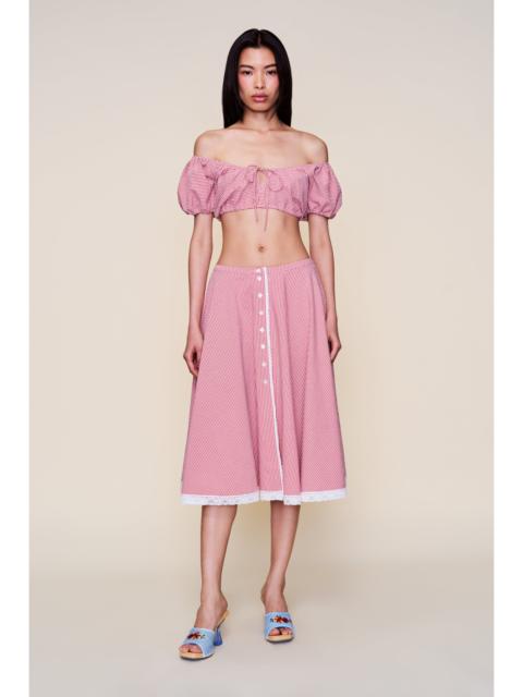 GUIZIO RAVELLO GINGHAM SKIRT