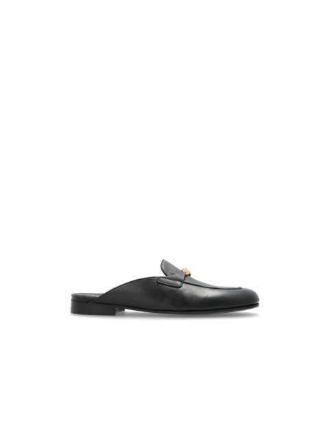 VERSACE VERSACE Women's Black Slides With An Applique New And Authen