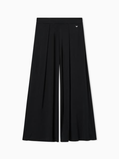 EMPORIO ARMANI ASV ESSENTIAL LOOSE-FIT JERSEY LOUNGEWEAR TROUSERS WITH LOGO