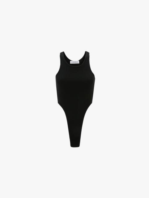 Victoria Beckham High Leg Bodysuit In Black