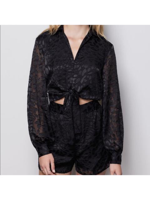 Other Designers Good American Midnight Leopard Burnout Top