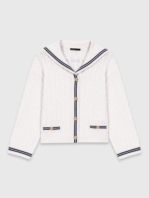maje Cable-knit boat neck cardigan
