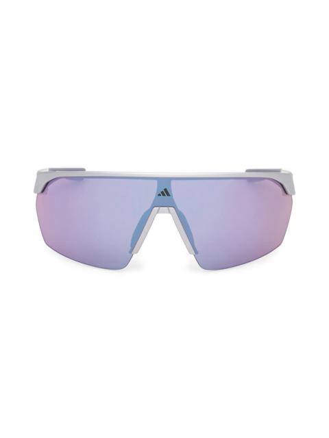 adidas adidas 00mm Shield Sunglasses in Grey /Mirror Violet at Nordstrom