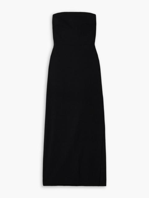 MATTEAU Strapless wool-blend crepe maxi dress