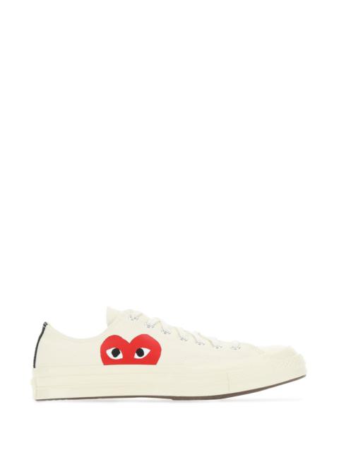 Comme Des Garçons Ivory canvas sneakers