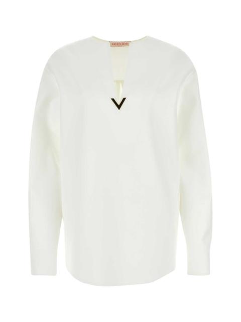 Valentino Valentino Garavani Women White Cotton Blend Blouse