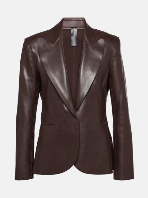 NORMA KAMALI Faux leather blazer