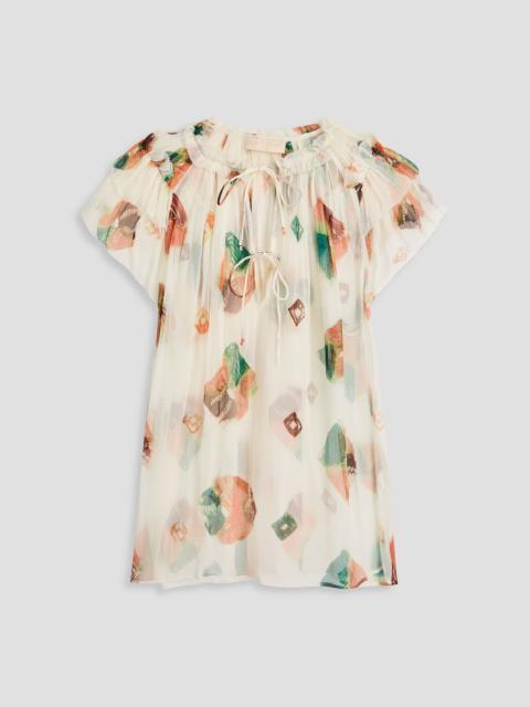 ULLA JOHNSON Marilyn printed silk-crepon top