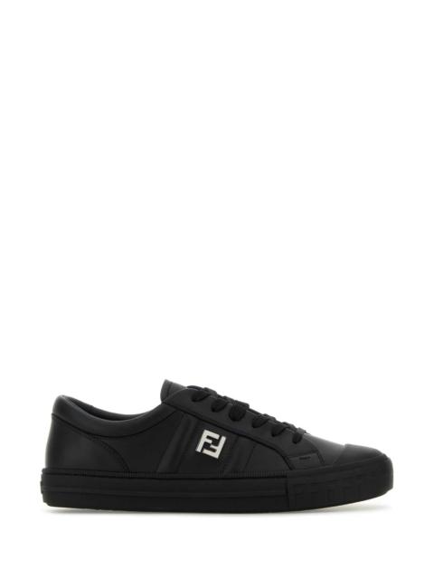 FENDI Fendi Men Black Leather Domino Sneakers