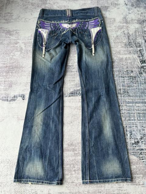 Other Designers If Six Was Nine - Butterfly Embroidery Logo Flared Jeans