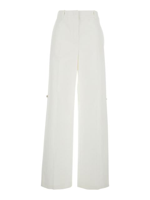 FENDI Fendi Women White Straight-Leg Pants In Cotton Woman