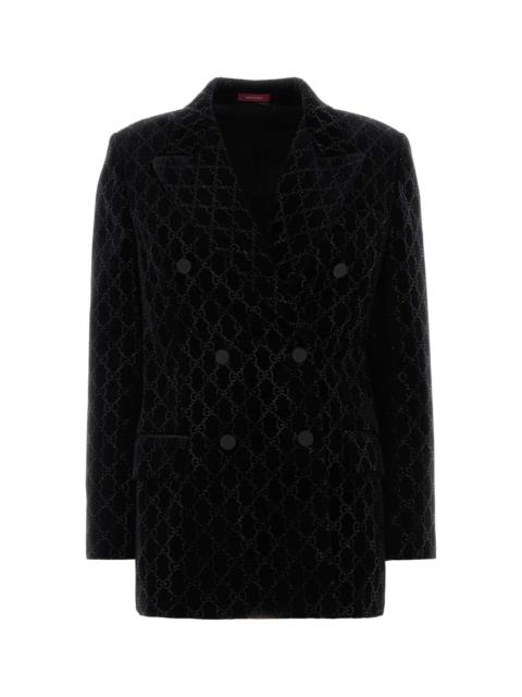 GUCCI Gucci Women Black Stretch Velvet Blazer