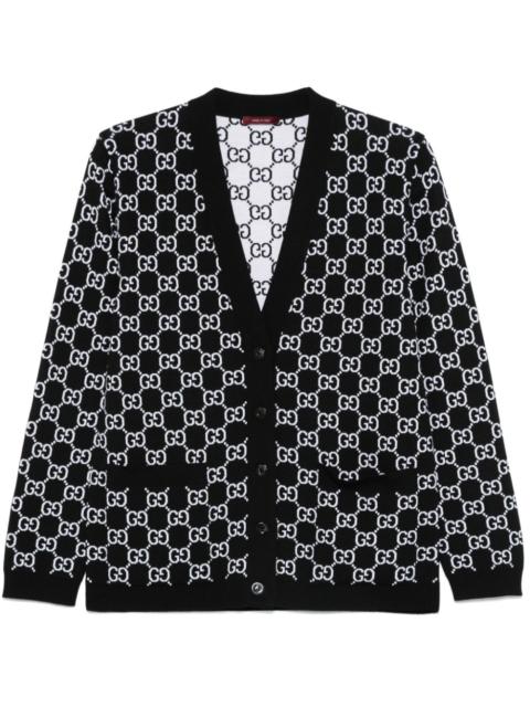 GUCCI Gucci Reversible Gg Wool Jacquard Cardigan