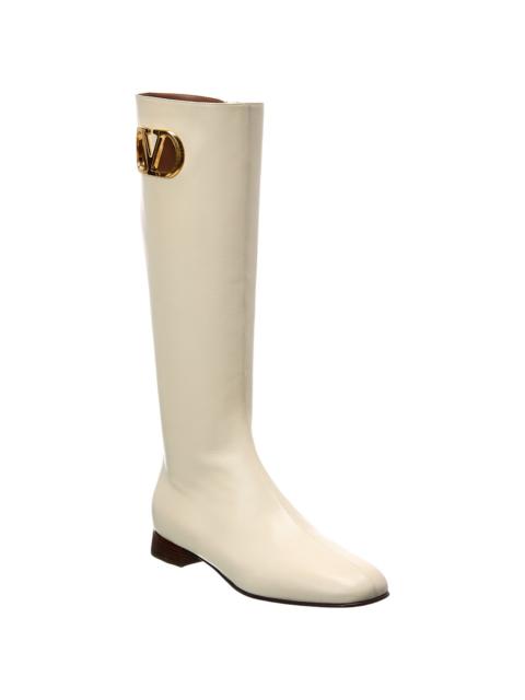 Valentino Valentino VLogo Leather Knee-High Boot
