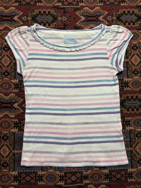 Other Designers Tsumori Chisato Striped Ruffle Neck Tshirt