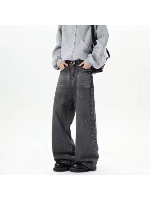 Other Designers Japanese Brand - 🔥 RARE Y2K Light Wash Wide Leg Embellished Jeans