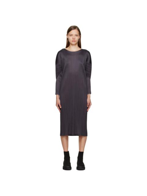 Pleats Please Issey Miyake Black Monthly Color October Midi Dress