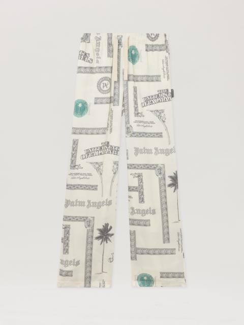Palm Angels Dollar Print Wide-Leg Pants