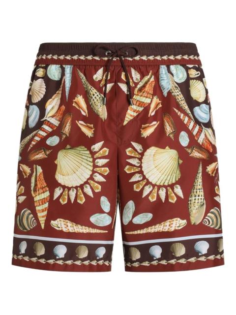 Dolce & Gabbana shell-print swim shorts