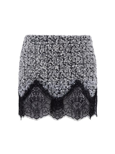 SIEDRÉS Witz Sequined Mini Skirt silver