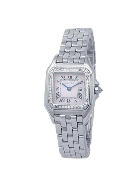 Pre-owned Cartier Panthere Quartz Diamond Silver Dial Ladies Watch WF3091F3