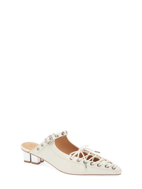 GANNI Ganni Eyelets Lace-Up Mule in Egret at Nordstrom