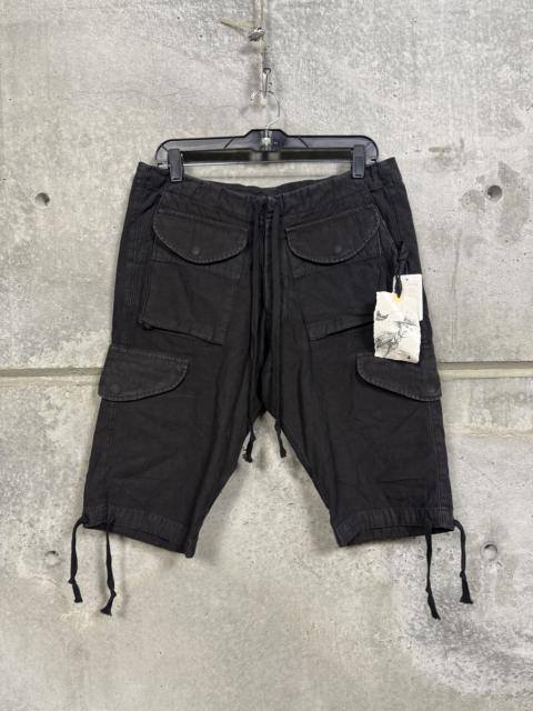 Greg Lauren $1000 Greg Lauren Black Army Jacket Shorts
