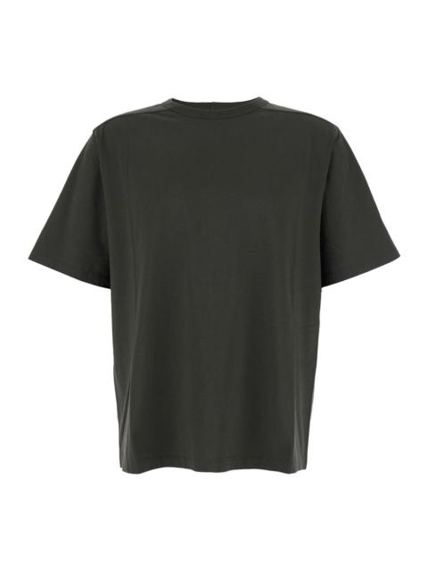 Rick Owens Rick Owens Men 'Brad' Green Crewneck T-Shirt With Rear Stitching In Cotton Man