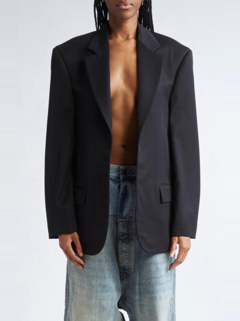 BALENCIAGA Balenciaga Tailored Wool Gabardine Blazer in 1000 Black at Nordstrom