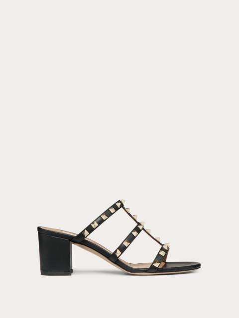 Valentino ROCKSTUD CALFSKIN LEATHER SLIDE SANDAL 60 MM