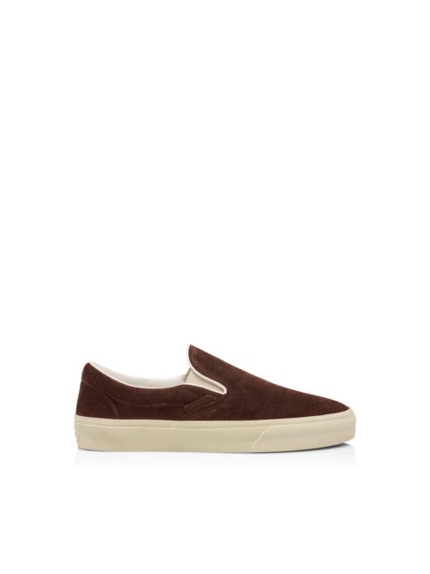 TOM FORD PERFORATED SUEDE JUDE SLIP ON SNEAKER