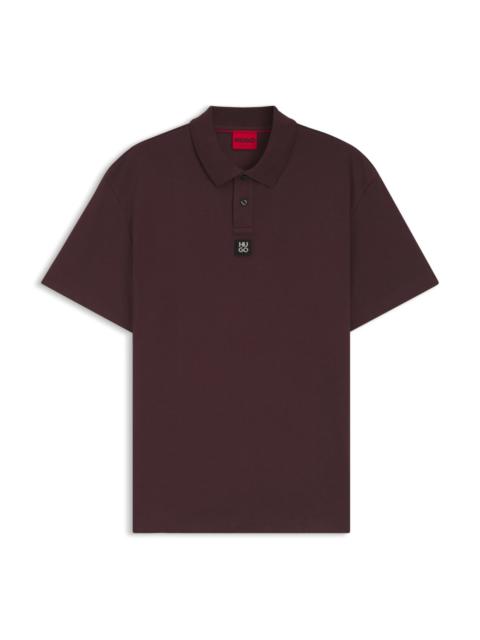 HUGO STACKED-LOGO POLO SHIRT IN INTERLOCK COTTON