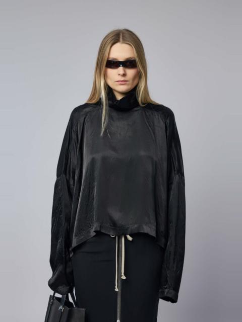 Rick Owens Woven T-shirt - Jumbo Tabard Cropped Top Black