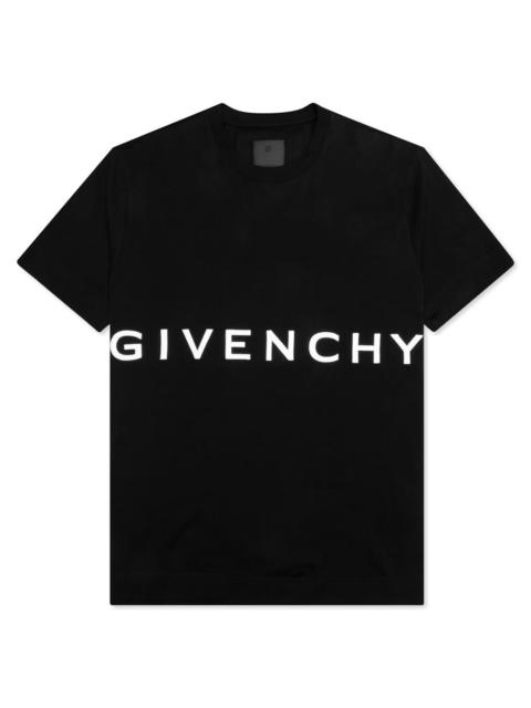 Givenchy GIVENCHY EMBROIDERED LOGO SLIM FIT T-SHIRT - BLACK