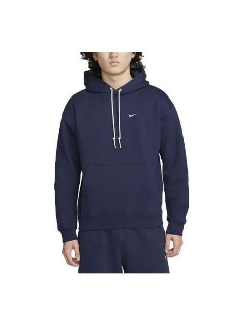 Nike Nike Solo Swoosh Fleece Pullover Hoodie 'Navy' DX1356-410