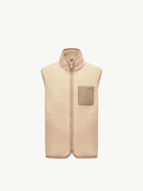 Moncler Nubuck-Trimmed Teddy Vest