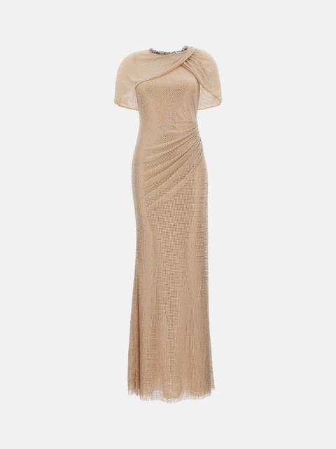 self-portrait Self-Portrait Women Champagne Rhinestone Maxi Dress