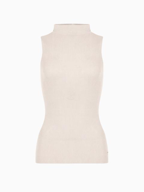 EMPORIO ARMANI DAWN TO DUSK RIB-KNIT TOP