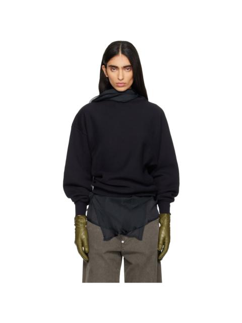 6397 Black Draped Sweatshirt