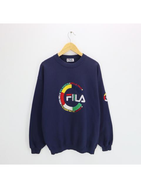 Other Designers Vintage 90s FILA SPORT Big Logo Embroidered Pullover Jumper Sweatshirt Crewneck Size Fit Small - Medium