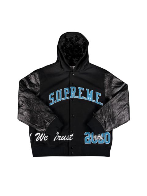 Supreme Supreme King Hooded Varsity Jacket 'Black'