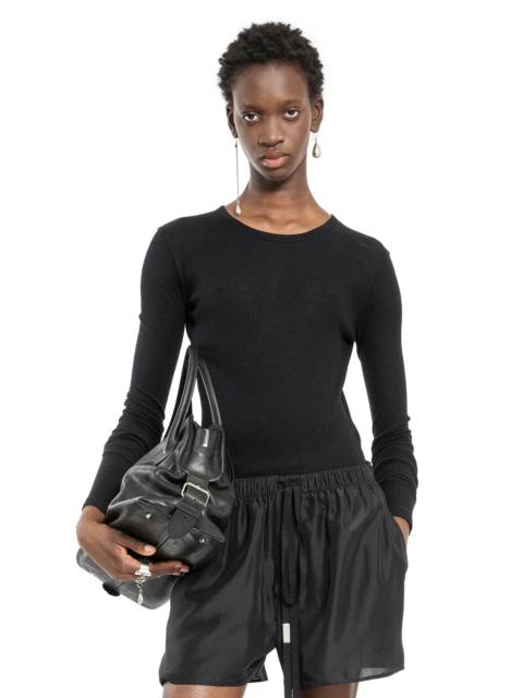 Ann Demeulemeester Fiene-Long-Sleeve-T-Shirt-In-Viscose-Cotton-Rib