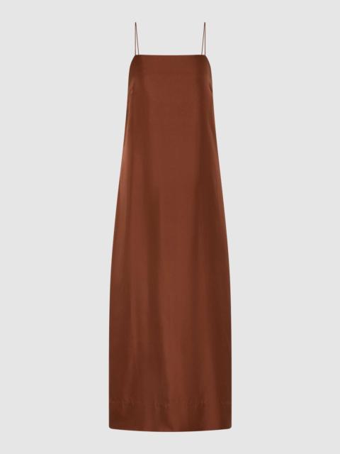 ST. AGNI 90s Silk Twill Slip Dress - Brick