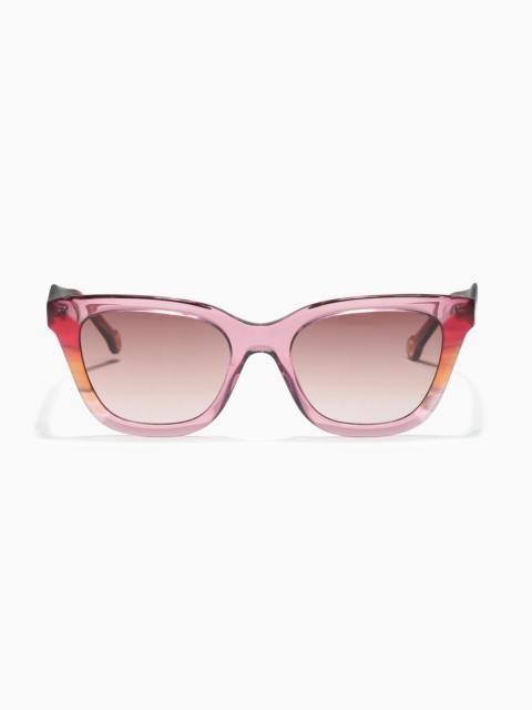 CAROLINA HERRERA Cat Eye Sunglasses with Diamond Temples