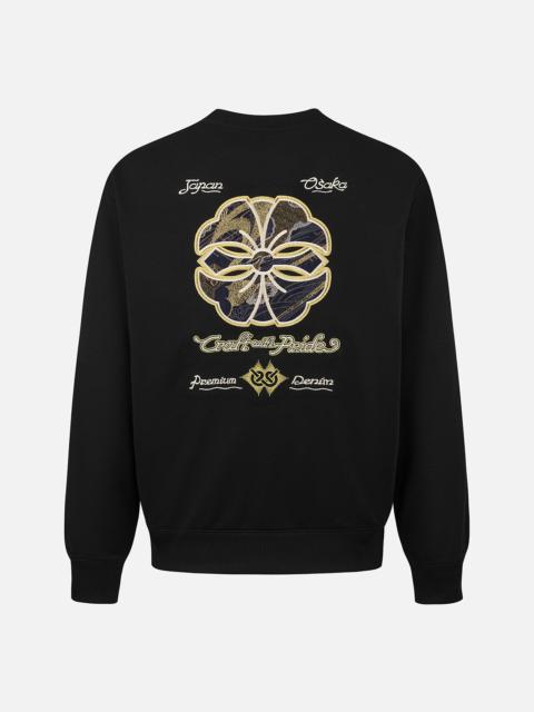 EVISU Kamon and Logo Brocade Applique Relax Fit Sweatshirts